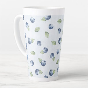 Caneca De Café Latte Mirtilos Azuis Fruta  
