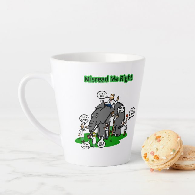Caneca De Café Latte “Misread Me Right” POV sarcasm design (In Situ)