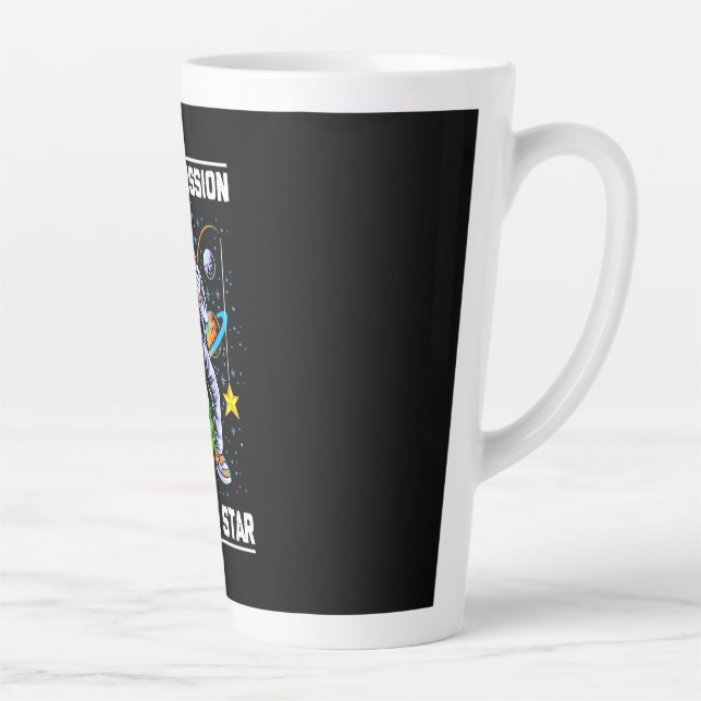 Caneca De Café Latte Missão Espacial Astronauta Capta Uma Estrela (Direita)