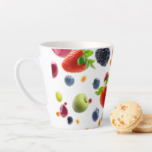Caneca De Café Latte Mistura de Frutas