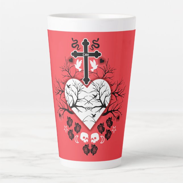 Caneca De Café Latte Moda do tronco Posto do gótico (Frente)