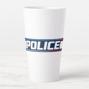 Caneca De Café Latte Moda streetwear com tipografia em negrito POLICE