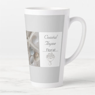 Caneca De Café Latte Modelo de logotipo de florista costeira editável