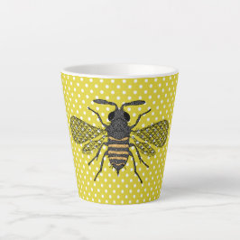 Caneca De Café Latte Modelo de Polkadot Amarelo da BEE Trendy Dom Decor