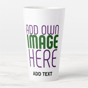 CANECA DE CAFÉ LATTE MODELO DE TEXTO DE IMAGEM BRANCA SIMPLES EDITÁVEL