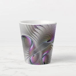 Caneca De Café Latte Modern Abstrato Shy Fantasy Figura Arte Fractal