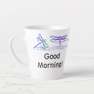 Caneca De Café Latte Modern Dragonfly Personalizada Latte Mug