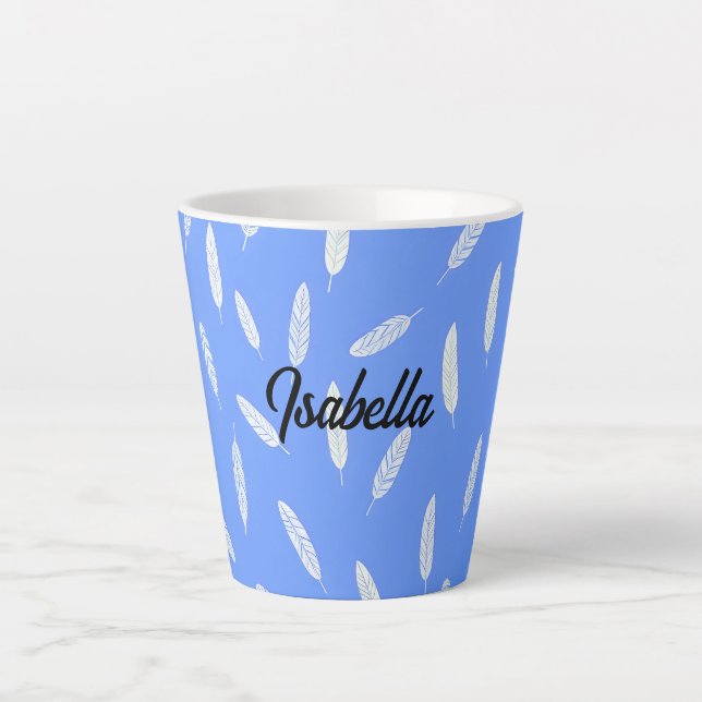 Caneca De Café Latte Modern Feathers Luxury Boho Collection (Frente)
