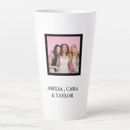 Caneca De Café Latte Modern Friend Collage Photos Simple