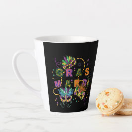 Caneca De Café Latte Modern Mardi Gras