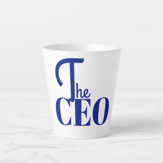 Caneca De Café Latte Modern Minimal The CEO Blue (Frente)