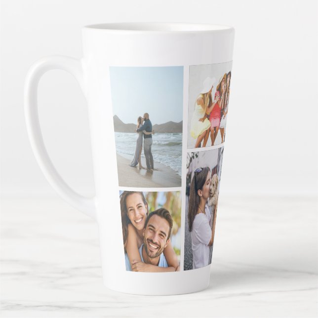 Caneca De Café Latte Modern Multi Photo Keepsake (Esquerda)