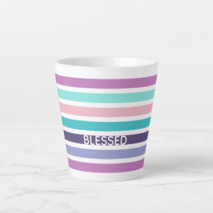 Caneca De Café Latte Modern Pastel Strike Christian BLESSED