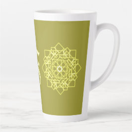 Caneca De Café Latte Modern Simples listras listras monograma floral