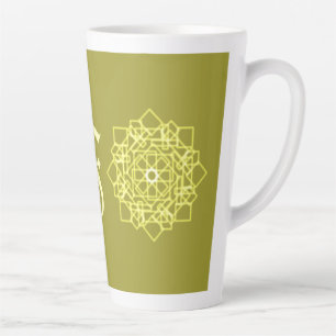 Caneca De Café Latte Modern Simples listras listras monograma floral