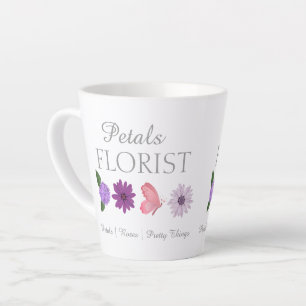 Caneca De Café Latte Moderna Marca de Florista Boutique de Negócios