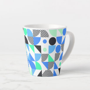 Caneca De Café Latte Moderno Azul Mint Verde Geométrico