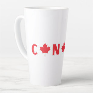 Caneca De Café Latte Moderno canadense - País canadense Flag Souvenir