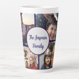 Caneca De Café Latte Moderno elegante multi foto família elegante estil