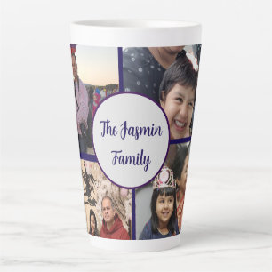 Caneca De Café Latte Moderno elegante multi foto família elegante estil