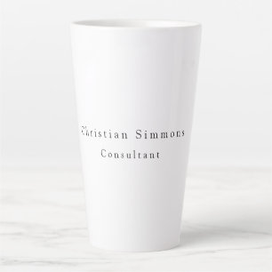 Caneca De Café Latte Moderno Minimalista Negro Branco Simples e Elegant