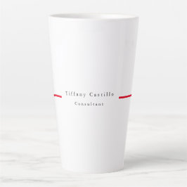 Caneca De Café Latte Moderno Minimalista Vermelho Branco Simples e Eleg