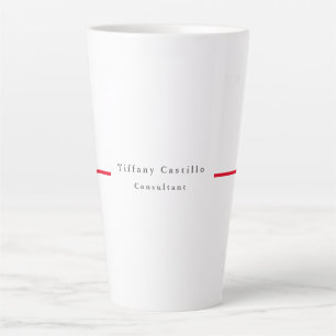 Caneca De Café Latte Moderno Minimalista Vermelho Branco Simples e Eleg