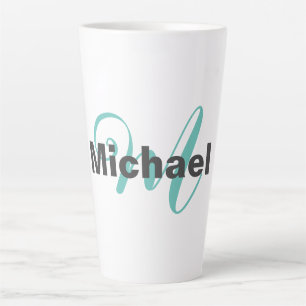 Caneca De Café Latte Moderno Mínimo Monograma