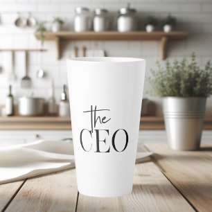 Caneca De Café Latte Moderno Mínimo O CEO Preto