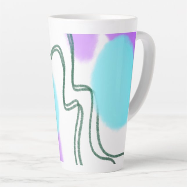 CANECA DE CAFÉ LATTE MODERNO MODERNO MODERNO SIMPLES CHIC ELEGANTE MONO (Ângulo direito)