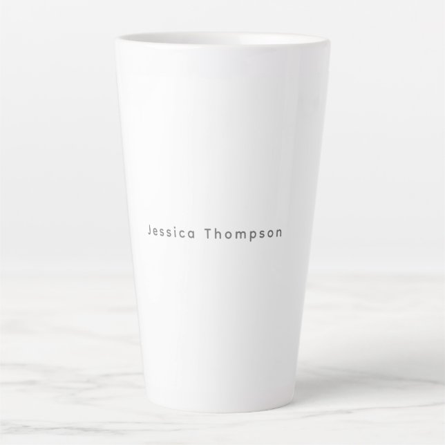 Caneca De Café Latte Moderno Nome Simples Profissional Elegante (Frente)