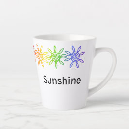 Caneca De Café Latte Moderno Rainbow Sunshine Personalizado Latte Mug