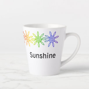 Caneca De Café Latte Moderno Rainbow Sunshine Personalizado Latte Mug