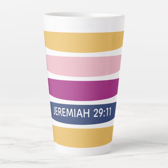 Caneca De Café Latte Moderno Trending Christian JEREMIAH 29:11 (Frente)