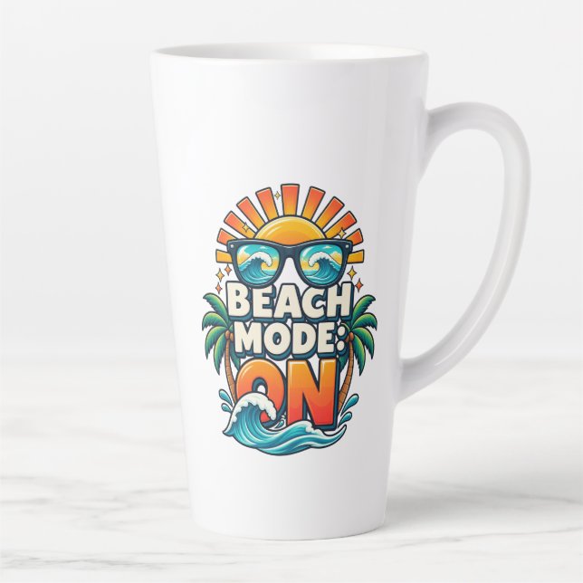 Caneca De Café Latte Modo Praia: Pronto (Direita)