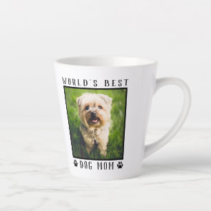 Caneca De Café Latte Moldura de Foto de Pet com Pegadas de Pata da Melh