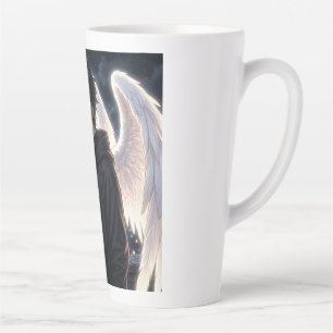 Caneca De Café Latte Moletom com Gráfico de Anime Boy com Asas de Anjo