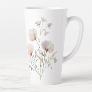Caneca De Café Latte Molho Botânico Aquarela