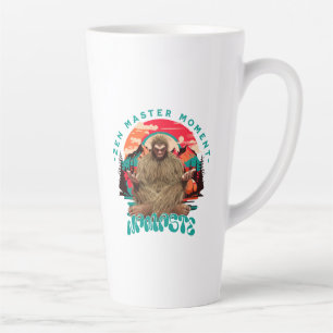 Caneca De Café Latte Momento do Mestre Zen Bigfoot Arte Retro de Medita