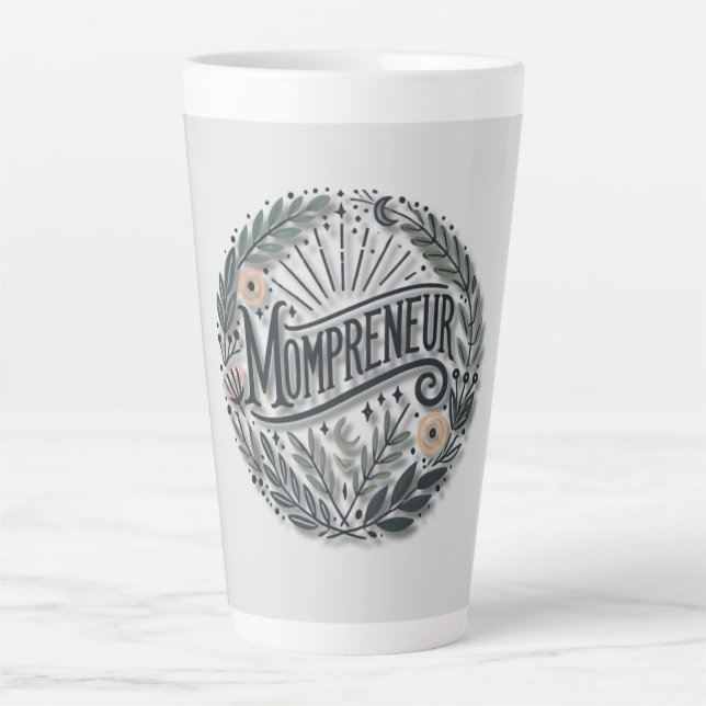 Caneca De Café Latte Mompreneur Themed (Frente)