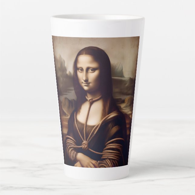 Caneca De Café Latte Mona Lisa Shibari Latte Mug (Frente)