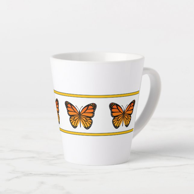 Caneca De Café Latte Monarca Amarela (Coleção Bridget) (Ângulo direito)