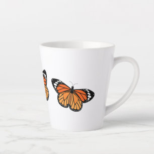 Caneca De Café Latte Monarca Borboletas Latte