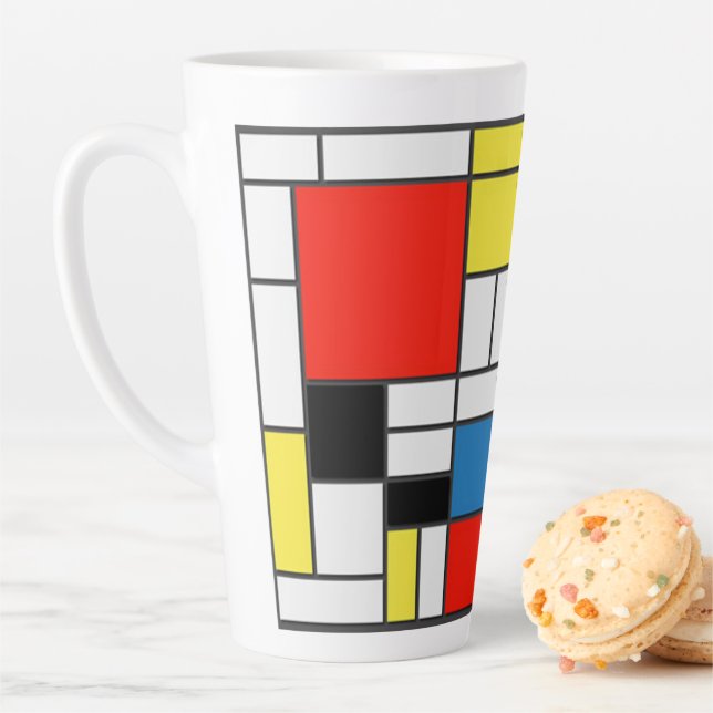 Caneca De Café Latte Mondrian De Stijl Art (In Situ)