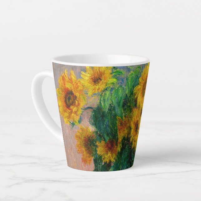 Caneca De Café Latte Monet Sunflower (Ângulo esquerdo)
