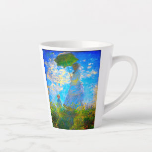 Caneca De Café Latte Monet Woman com Parasol
