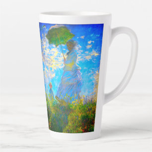 Caneca De Café Latte Monet Woman com Parasol