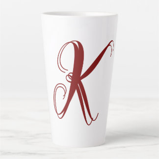 Caneca De Café Latte Monogram Initial Name Script Minimal Wedding Gift