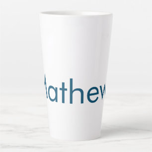 Caneca De Café Latte monograma de letra inicial simples adicione seu no
