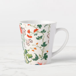 Caneca De Café Latte Monograma Floral Elegante